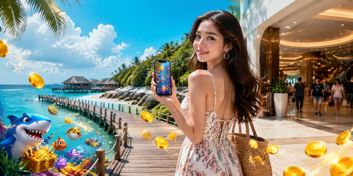 Pengguna dg10 bermain permainan memancing di Genting Highlands melalui telefon