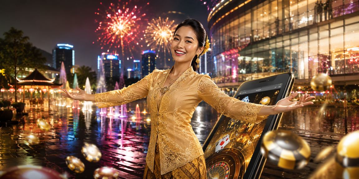 Pengguna Malaysia berpakaian kebaya menggunakan aplikasi kasino mudah alih