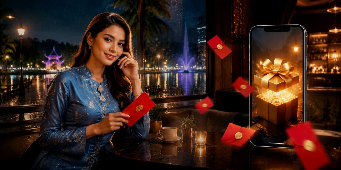 Promosi slot perayaan sampul merah dg10 Malaysia dengan tema baju kurung